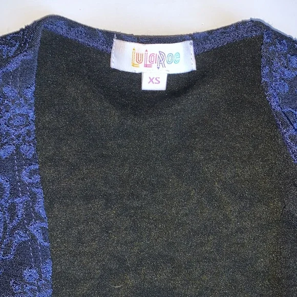 LuLaRoe Blue and Black Long Cardigan Size XS - Picture 3 of 7